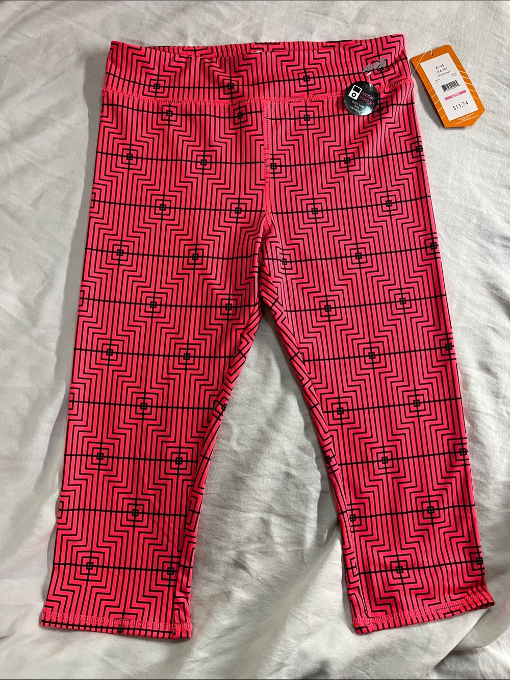 Pink Geometric Active Leggings - Brand Avia XL